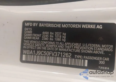2015 BMW M235 xDrive z USA, uszkodzony, nr VIN WBA1J9C50FV371262